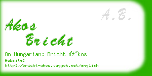 akos bricht business card